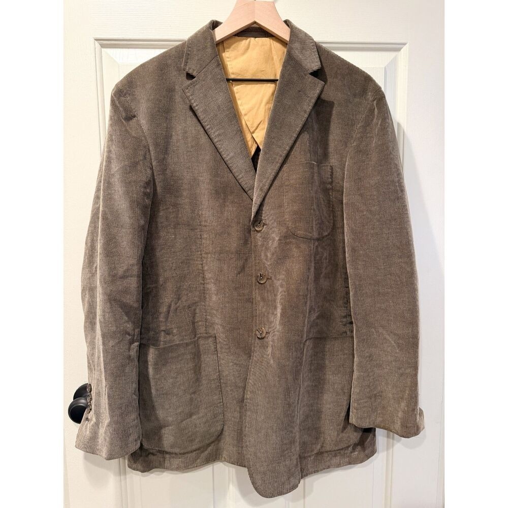 Vintage VTG Crittenden Mens ML Brown Corduroy Blazer Jacket 100% Cotton Academia